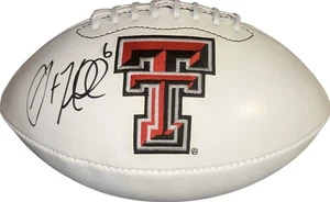 Texas Tech Red Raiders Graham Harrell Signed Logo Football JSA Certified - Picture 1 of 1