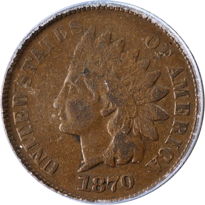 1870 Indian Cent ICG F15 Decent Eye Appeal Nice Strike - Image 1 of 4