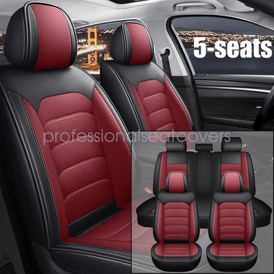 For Toyota Corolla Car 5 Seat Covers Full Set PU Leather Front Rear Cushion Mat - Image 1 of 4