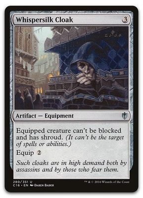 Whispersilk Cloak #280 (LP) Commander 2016 C16 Magic MTG - Image 1 of 2