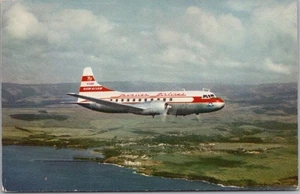 Postal publicitaria vintage de HAWAIIAN AIRLINES de los años 50 "44 pasajeros CONVAIR 340" - Imagen 1 de 2