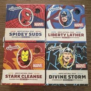 Dr. Squatch Marvel Spider Man Iron Thor Capitán América Vengadores JABÓN paquete de 4 - Imagen 1 de 10