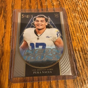 2023 Select Football Puka Nacua Inserto Neón Icono Rookie Silver Rams - Imagen 1 de 4