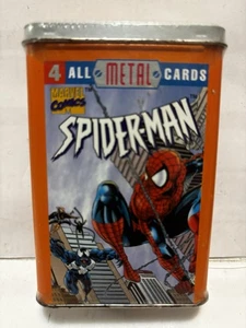Vintage 1996 Marvel Comics Spiderman All Metal Collector Cards (4) New Sealed - Picture 1 of 4