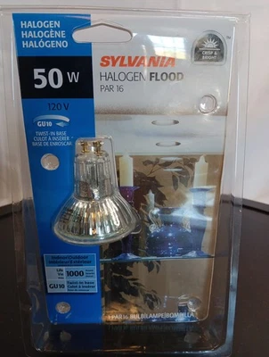 SYLVANIA Flood PAR16 GU10 Bulb 50W, Twist In Base Indoor /outdoor 120 Volt - Image 1 of 4