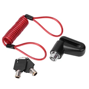 Black Anti Theft Disc Brake Lock With Reminder Cable For Xiaomi Mijia M365 SC - Picture 1 of 9