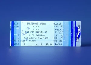 NWA Pro Wrestling RINGSIDE Ticket Stub 8/15/87 Baltimore FLAIR vs GARVIN WWF PSA - Picture 1 of 2