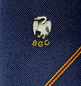 Buckingham Golf Club tie chained swan British sport Golfers vintage 1980s BGC - Picture 1 of 3
