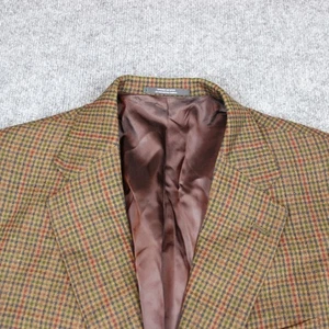 Hart Schaffner Marx Sport Coat Blazer 42R Brown Plaid Business Casual USA Made - Picture 1 of 17