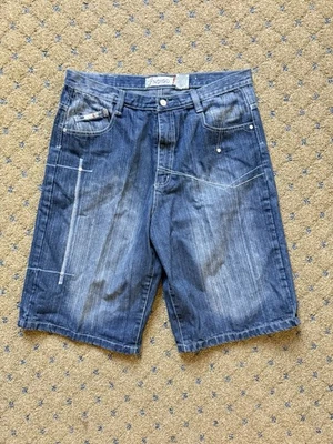 Pantalones Cortos De Colección Indigo 30 Jean Hombres Talla 38 Negros Denim Sueltos Y2K Pantalones Cortos de Patinador Foto 1 de 4