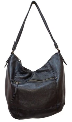 Bolso de hombro minimalista The Sak Sequoia de cuero granulado negro Foto 1 de 4