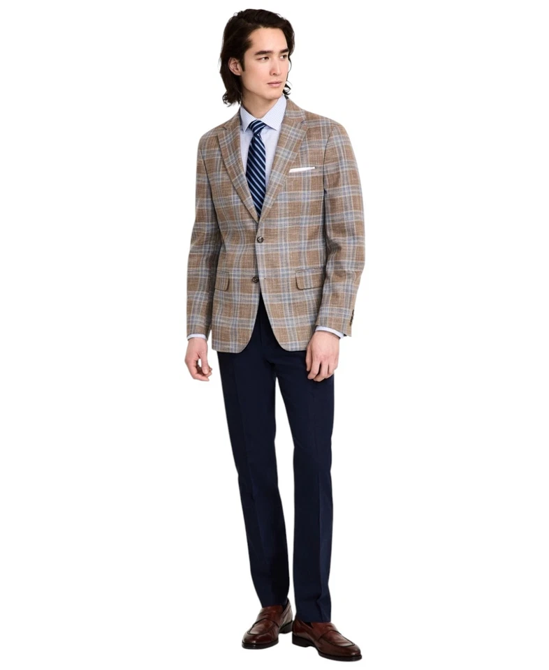 Abrigo Blazer Tommy Hilfiger Para Hombre Calce Moderno Deportivo 38 S Marrón A Cuadros Foto 1 de 1