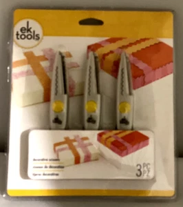 EK Tools Decorative Craft Scissors – Border, Scallop & Ribbon Set of 3 - Picture 1 of 2