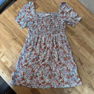 Roxy Girls Floral Dress Size Medium Multicolor Short Sleeve NWT - Picture 1 of 4