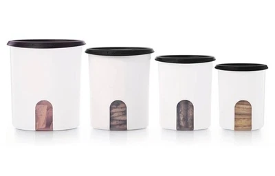 Tupperware One Touch Reminder Canister Set NEW - Image 1 of 2