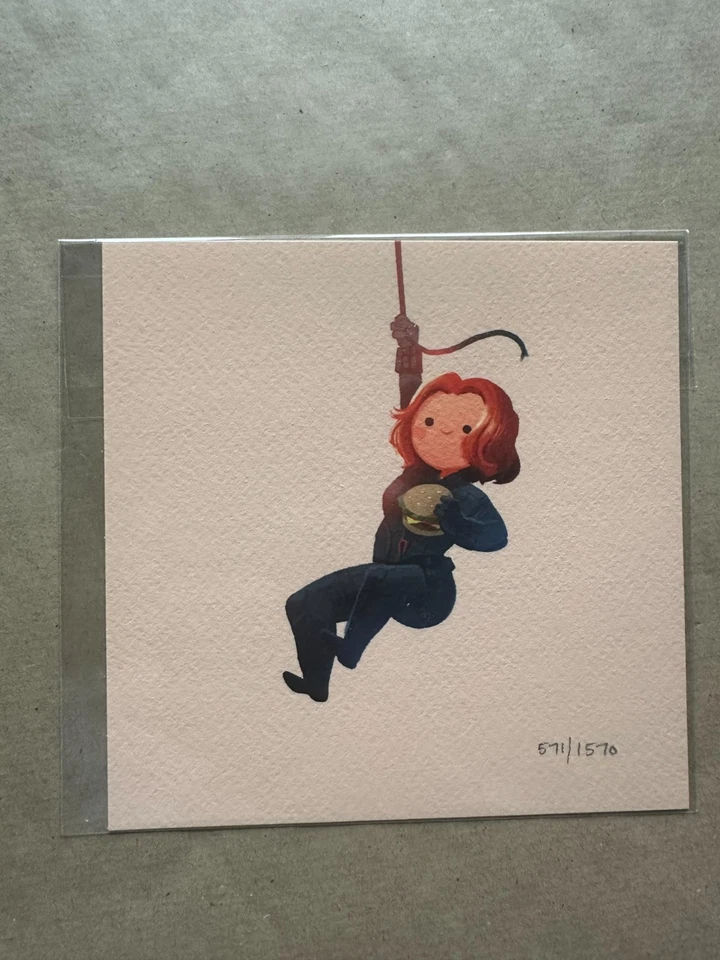 Olly Moss Print 5x5 Marvel Avengers Pals Giclée Black Widow - Bild 1 von 1