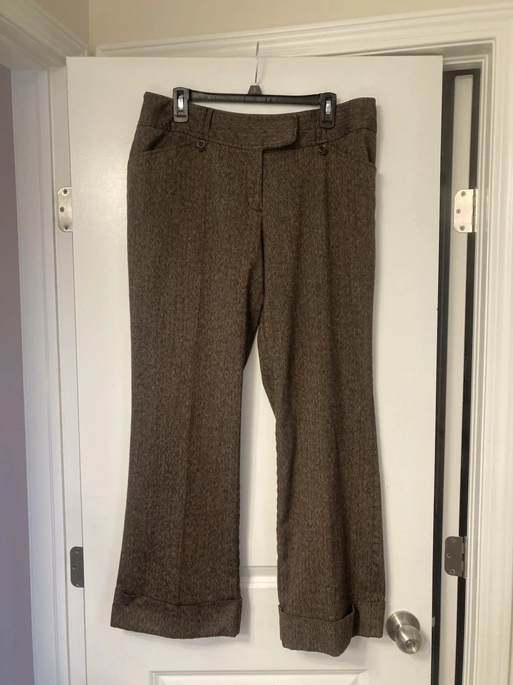 Pantalón Studio 1940 marrón oscuro espiga pierna ancha para mujer 14’s Foto 1 de 4