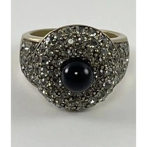 Anello cocktail Heidi Daus tono oro antico nero finta perla pavè cristallo misura 9,5 - Foto 1 di 11