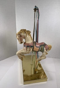 Carrusel Caballo Vintage Pintado a Mano 18" Alto x 12" Ancho Base Pesada - Imagen 1 de 20