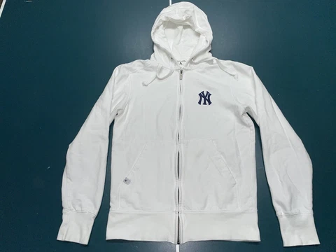 New York Yankees Antigua Brand White Full Zip Hoodie Size Small Cover