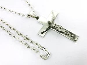 Mexikanisches 925 Sterlingsilber Kruzifix Kreuz & Kette Anhänger Top Set. "42 g, 26" - Bild 1 von 12