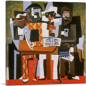ARTCANVAS Tres músicos 1921 Estampado artístico en lona por Pablo Picasso - Imagen 1 de 11
