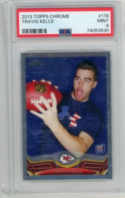 Topps Chrome RC #118 2013 Travis Kelce PSA 9 como nuevo KC Chiefs Foto 1 de 2