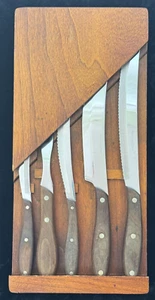 Juego de 5 cuchillos y tenedor para cortar filetes de cimitarra - Imagen 1 de 4