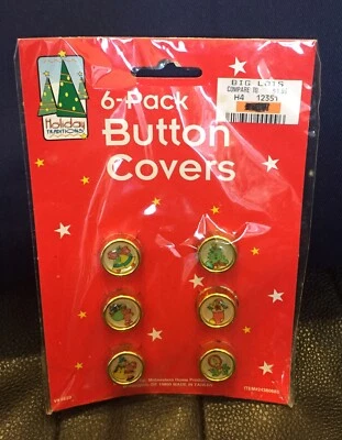 6-Pack Christmas Holiday Traditions Small Button Covers - Image 1 of 3