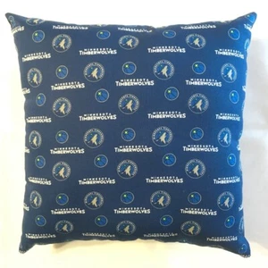 NBA MINNESOTA TIMBERWOLVES COMPLETE 15 X 15 COTTON PILLOW - GIFTS 3 Styles - Picture 1 of 9