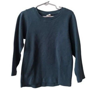 Kate Quinn Shirt Kids Boys Girls 7 Teal Long Sleeve 100% Organic Cotton - Picture 1 of 5