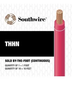 Stranded 10 Gauge THHN Electrical Wire ~ Red ~ 500 ft. Spool/Roll - Picture 1 of 4