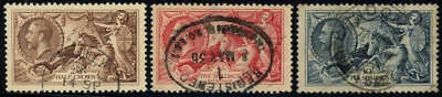 英国 Scott # 222-4,全套 3 件,Waterlow 印花 SCV $205 (53424) — 第 1/2 张图片