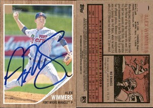 Alex Wimmers Signed 2011 Topps Heritage Minors #48 Card Fort Myers Miracle Auto
