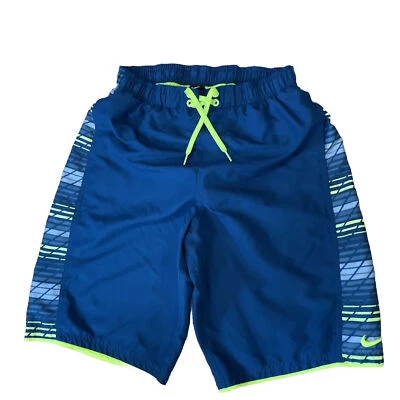 Pantalones Cortos de Baño NIKE Forrados con Logotipo Hombres M Azul Amarillo Neón Abstracto Surf Playa M Foto 1 de 4