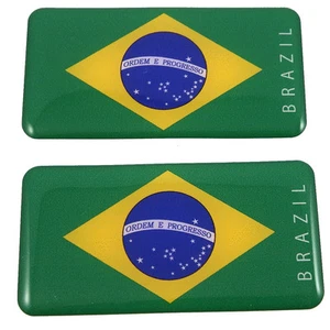 Brazil Brazilian flag domed decal 3D sticker emblem 2.6" set of 1 or 2 - Bild 1 von 5