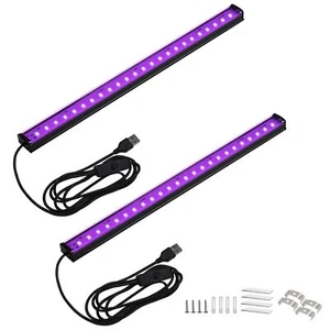 2 Pack LED Black Light Bar 10W 1FT USB UV Blacklight Bar for Halloween Party - Picture 1 of 7