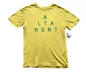 ALTAMONT T Shirt Tshirt Mens S Lockstep Yellow Cotton Spellout Logo In Green - Picture 1 of 6