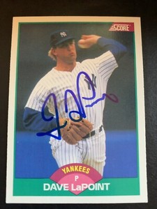 Dave LaPoint Signed 1989 Score #4T Card New York Yankees Autograph COA