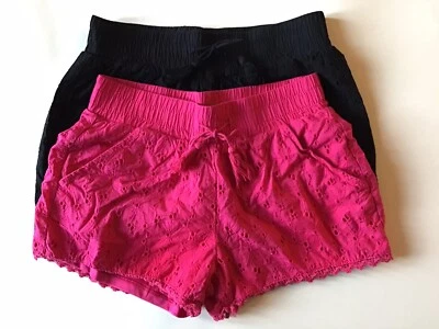 Lote de 2 Pantalones Cortos Niñas Arizona Talla Mediana Pantalones Cortos Rosa Negro Encaje Informal Foto 1 de 4