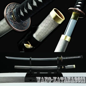 1095 Carbon Steel Full Tang Sharp Japanese Samurai Katana Sword Sharp Long Knife - Picture 1 of 13