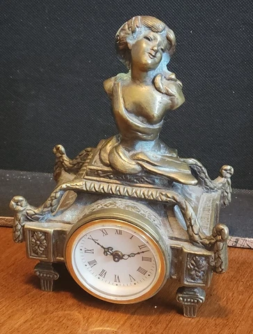 antique art nouveau bronze figural clock Cover