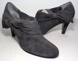 Tahari Size 11 M GREYSON Gray Suede Leather Heeled Booties New Women's Shoes - Picture 1 of 22