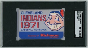 1971 Richman Brothers Cleveland Indians Taschenplan SGC authentisch - Bild 1 von 2