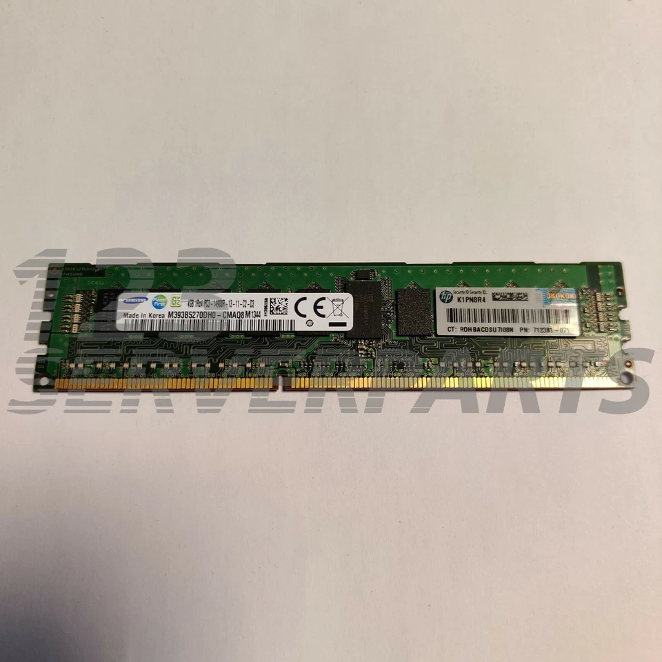 HP 4GB 1Rx4 PC3-14900R-13 Kit 708637-B21 - Photo 1/2
