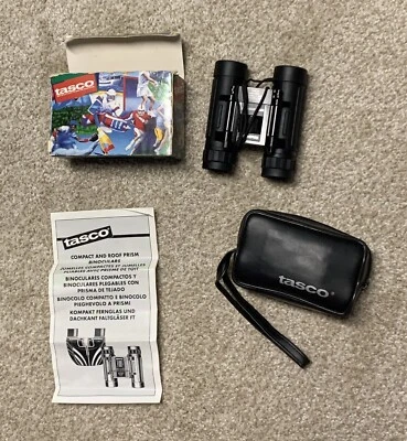 Tasco 168RB 10x25mm Compact Rubber Armored Binoculars w/ Case & Box - Image 1 of 3