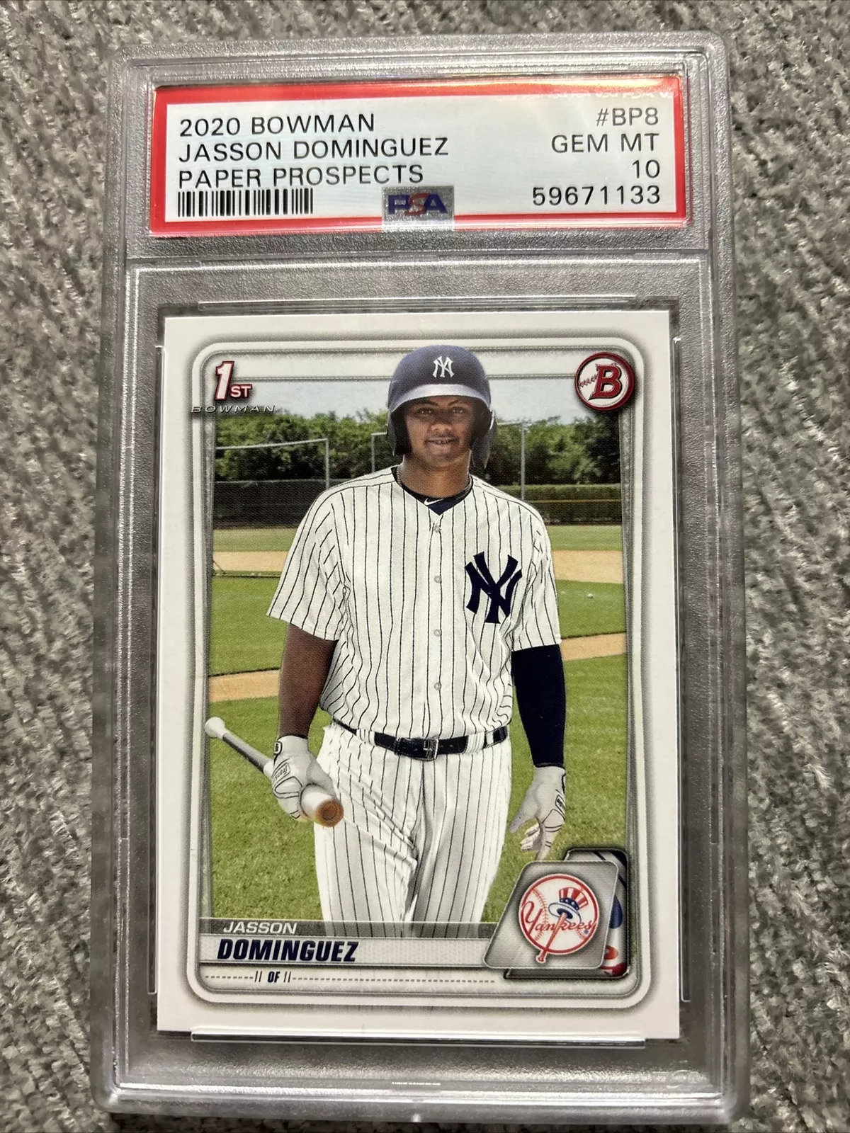 2020 Bowman Prospects Yankees JASSON DOMINGUEZ RC CARD PSA 10 GEM MINT BP8 Paper