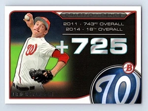 2015 Bowman Draft Picks & Prospects Dividends Erick Fedde Washington Nationals - Picture 1 of 2