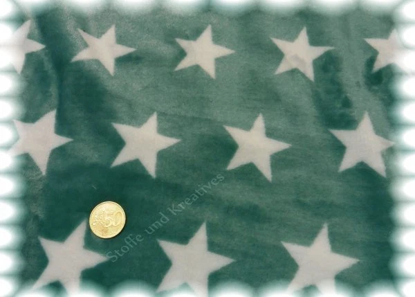Kuschelnicky Sterne dunkles mint Fleece Plüsch 50 cm Kuschelstoff - Bild 1 von 1