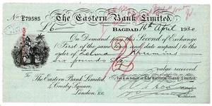Baghdad Eastern Bank Ltd Bill of Exchange 1930 - Picture 1 of 1